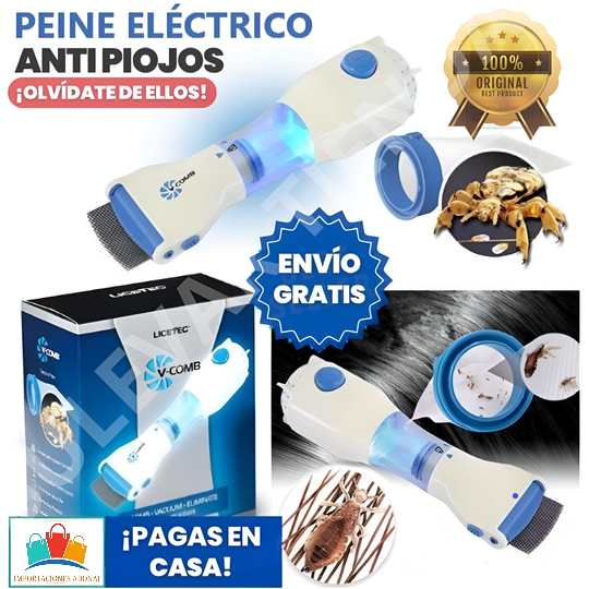 Peine Eléctrico Aspirador De Piojos y Liendres