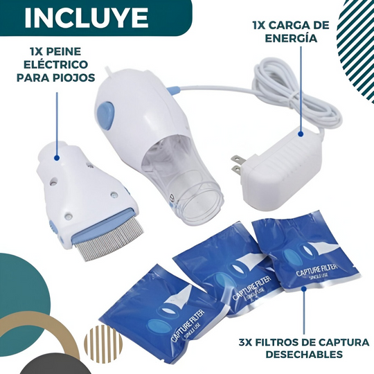 Peine Eléctrico Aspirador De Piojos y Liendres