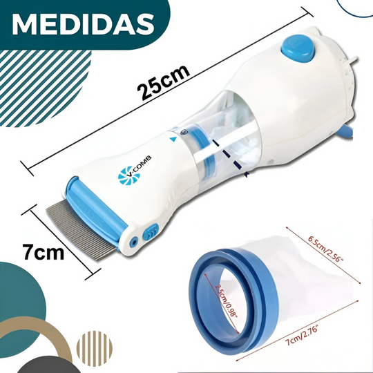 Peine Eléctrico Aspirador De Piojos y Liendres